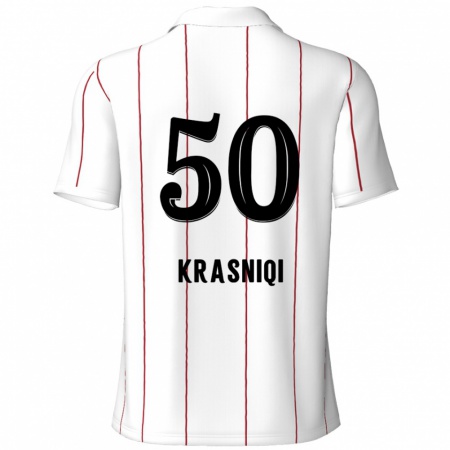 Kandiny Kinder Laurit Krasniqi #50 Weiß Schwarz Auswärtstrikot Trikot 2024/25 T-Shirt