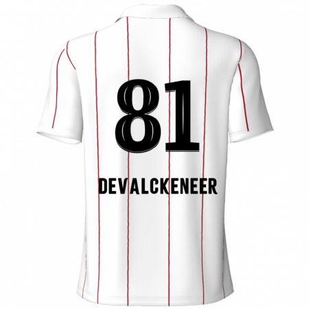 Kandiny Kinder Niels Devalckeneer #81 Weiß Schwarz Auswärtstrikot Trikot 2024/25 T-Shirt