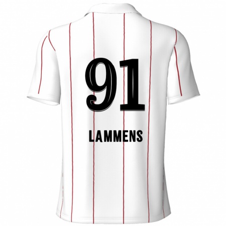 Kandiny Kinder Senne Lammens #91 Weiß Schwarz Auswärtstrikot Trikot 2024/25 T-Shirt