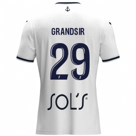 Kandiny Kinder Samuel Grandsir #29 Weiß Dunkelblau Auswärtstrikot Trikot 2024/25 T-Shirt