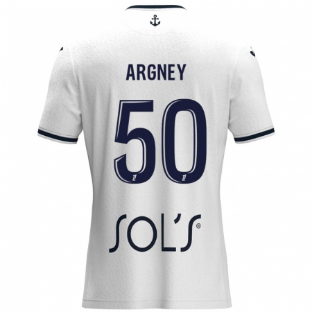 Kandiny Kinder Paul Argney #50 Weiß Dunkelblau Auswärtstrikot Trikot 2024/25 T-Shirt