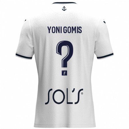 Kandiny Kinder Yoni Gomis #0 Weiß Dunkelblau Auswärtstrikot Trikot 2024/25 T-Shirt