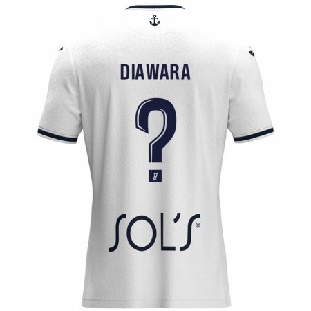 Kandiny Kinder Djimin Diawara #0 Weiß Dunkelblau Auswärtstrikot Trikot 2024/25 T-Shirt