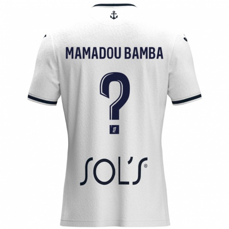 Kandiny Kinder Ben Mamadou Bamba #0 Weiß Dunkelblau Auswärtstrikot Trikot 2024/25 T-Shirt