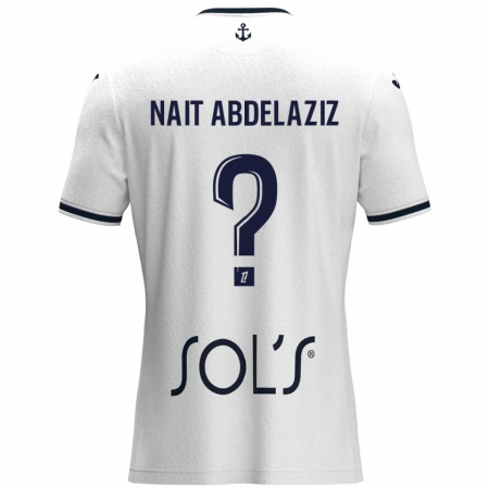 Kandiny Kinder Elias Naït Abdelaziz #0 Weiß Dunkelblau Auswärtstrikot Trikot 2024/25 T-Shirt