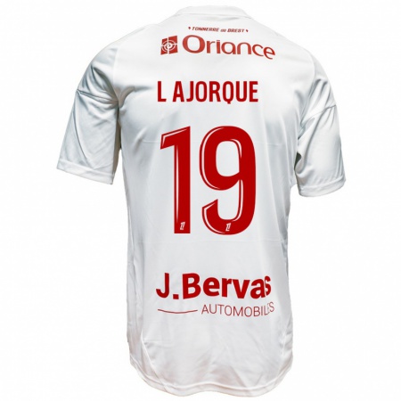 Kandiny Kinder Ludovic Ajorque #19 Weiß Rot Auswärtstrikot Trikot 2024/25 T-Shirt