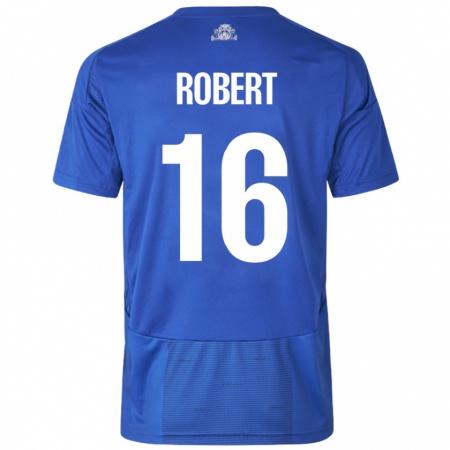 Kandiny Kinder Robert #16 Weiß Blau Auswärtstrikot Trikot 2024/25 T-Shirt