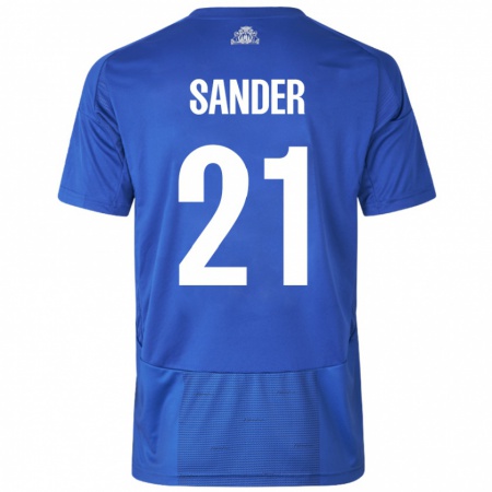 Kandiny Kinder Theo Sander #21 Weiß Blau Auswärtstrikot Trikot 2024/25 T-Shirt