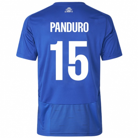 Kandiny Kinder Tristan Panduro #15 Weiß Blau Auswärtstrikot Trikot 2024/25 T-Shirt