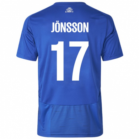 Kandiny Kinder Neo Jönsson #17 Weiß Blau Auswärtstrikot Trikot 2024/25 T-Shirt