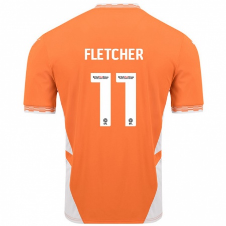 Kandiny Herren Ashley Fletcher #11 Orange Weiß Heimtrikot Trikot 2024/25 T-Shirt