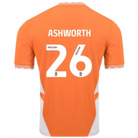 Kandiny Herren Zac Ashworth #26 Orange Weiß Heimtrikot Trikot 2024/25 T-Shirt