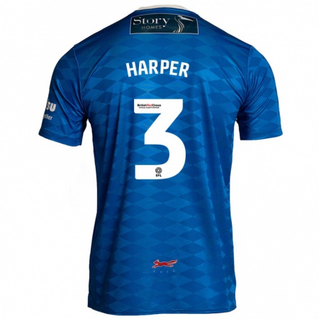 Kandiny Herren Cameron Harper #3 Blau Heimtrikot Trikot 2024/25 T-Shirt