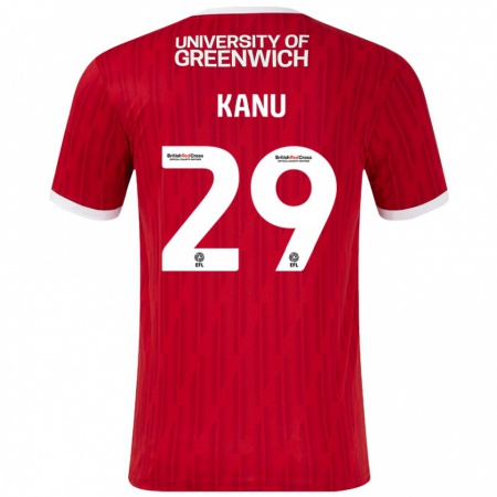 Kandiny Herren Daniel Kanu #29 Rot Weiß Heimtrikot Trikot 2024/25 T-Shirt