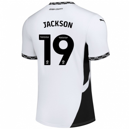 Kandiny Herren Kayden Jackson #19 Weiß Schwarz Heimtrikot Trikot 2024/25 T-Shirt