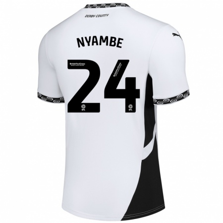 Kandiny Herren Ryan Nyambe #24 Weiß Schwarz Heimtrikot Trikot 2024/25 T-Shirt