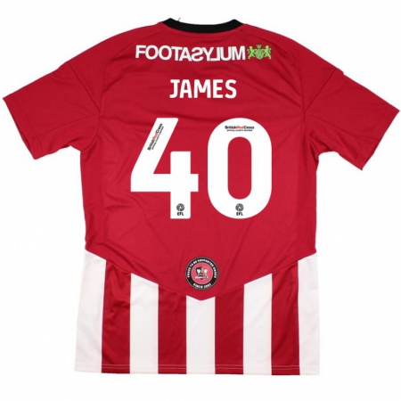 Kandiny Herren Ed James #40 Rot Weiß Heimtrikot Trikot 2024/25 T-Shirt