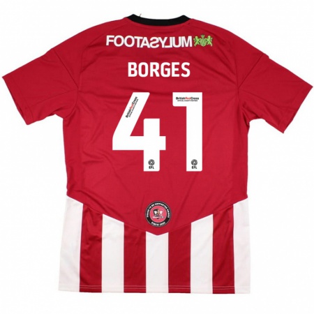 Kandiny Herren Pedro Borges #41 Rot Weiß Heimtrikot Trikot 2024/25 T-Shirt