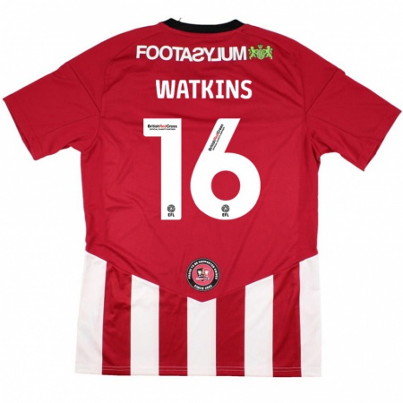 Kandiny Herren Zoe Watkins #16 Rot Weiß Heimtrikot Trikot 2024/25 T-Shirt