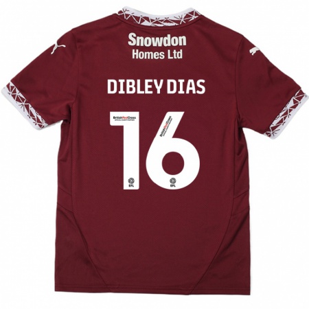 Kandiny Herren Matt Dibley-Dias #16 Burgundrot Heimtrikot Trikot 2024/25 T-Shirt