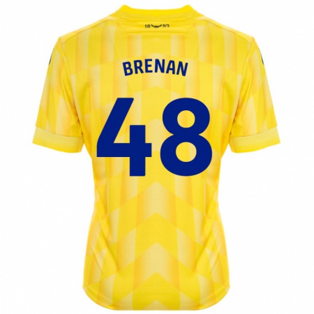 Kandiny Herren Tobias Brenan #48 Gelb Heimtrikot Trikot 2024/25 T-Shirt