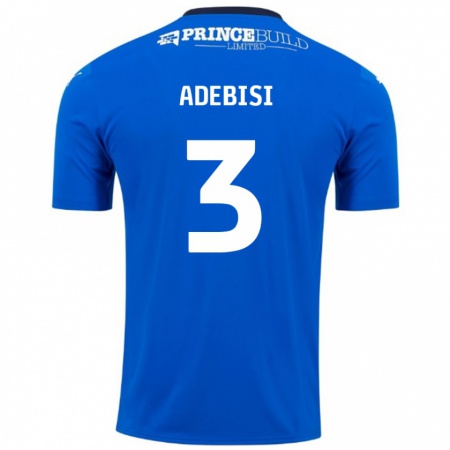 Kandiny Herren Rio Adebisi #3 Blau Weiß Heimtrikot Trikot 2024/25 T-Shirt