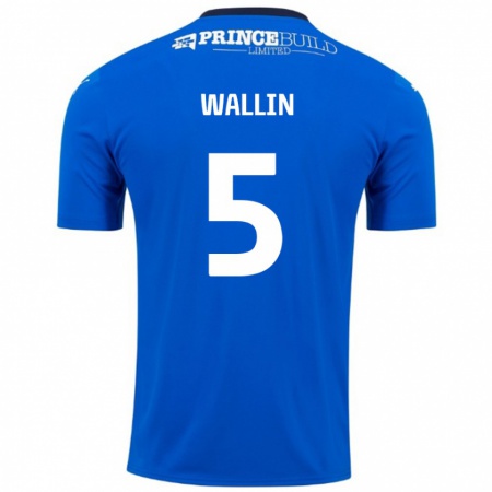 Kandiny Herren Oscar Wallin #5 Blau Weiß Heimtrikot Trikot 2024/25 T-Shirt