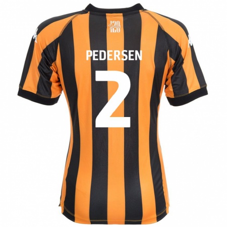 Kandiny Herren Eden Pedersen #2 Schwarz Bernstein Heimtrikot Trikot 2024/25 T-Shirt