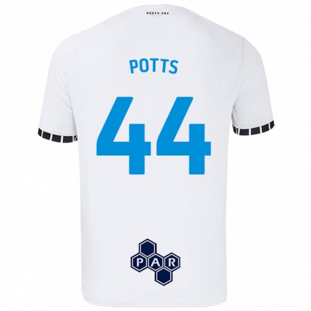 Kandiny Herren Brad Potts #44 Weiß Heimtrikot Trikot 2024/25 T-Shirt