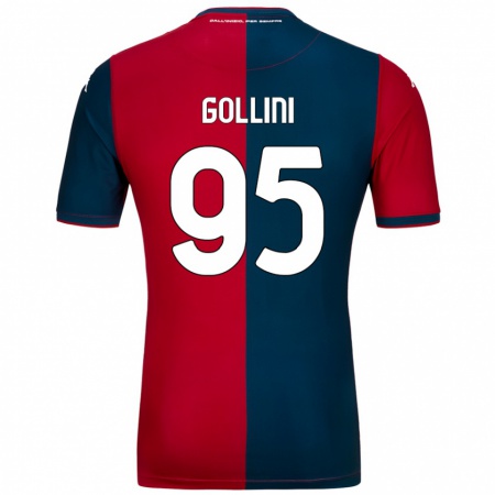 Kandiny Herren Pierluigi Gollini #95 Rot Dunkelblau Heimtrikot Trikot 2024/25 T-Shirt