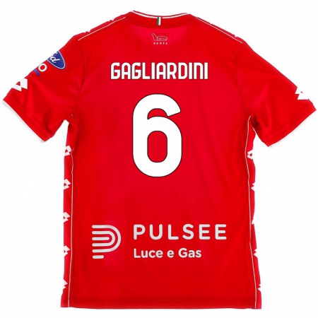 Kandiny Herren Roberto Gagliardini #6 Rot Weiß Heimtrikot Trikot 2024/25 T-Shirt