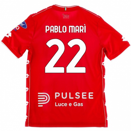 Kandiny Herren Pablo Marí #22 Rot Weiß Heimtrikot Trikot 2024/25 T-Shirt