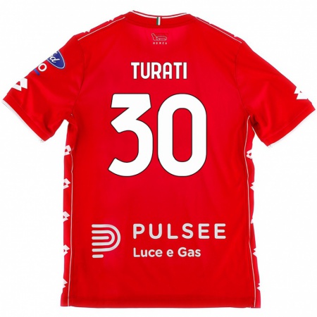 Kandiny Herren Stefano Turati #30 Rot Weiß Heimtrikot Trikot 2024/25 T-Shirt