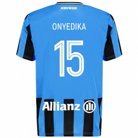 Kandiny Herren Raphael Onyedika #15 Himmelblau Schwarz Heimtrikot Trikot 2024/25 T-Shirt