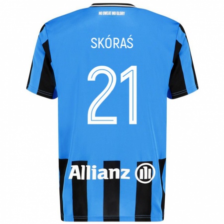 Kandiny Herren Michal Skoras #21 Himmelblau Schwarz Heimtrikot Trikot 2024/25 T-Shirt