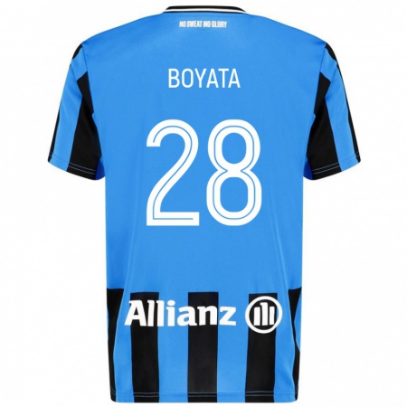 Kandiny Herren Dedryck Boyata #28 Himmelblau Schwarz Heimtrikot Trikot 2024/25 T-Shirt