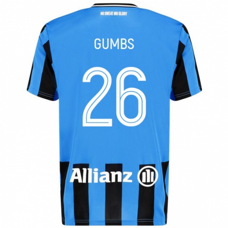 Kandiny Herren Aisse Gumbs #26 Himmelblau Schwarz Heimtrikot Trikot 2024/25 T-Shirt