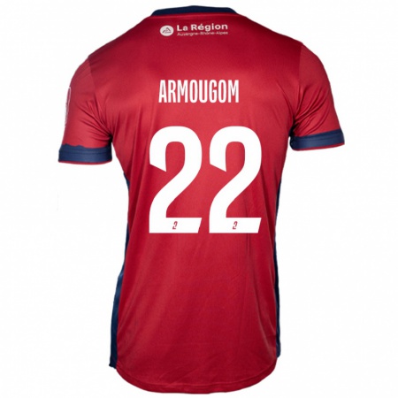 Kandiny Herren Yoël Armougom #22 Hellburgunderrot Heimtrikot Trikot 2024/25 T-Shirt