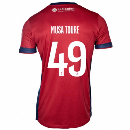 Kandiny Herren Musa Toure #49 Hellburgunderrot Heimtrikot Trikot 2024/25 T-Shirt