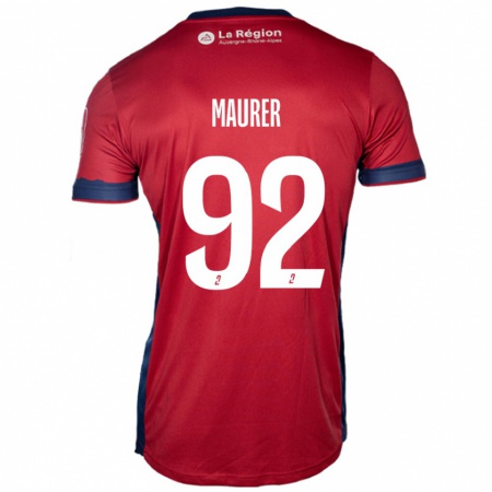 Kandiny Herren Aïman Maurer #92 Hellburgunderrot Heimtrikot Trikot 2024/25 T-Shirt