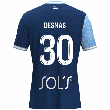 Kandiny Herren Arthur Desmas #30 Himmelblau Dunkelblau Heimtrikot Trikot 2024/25 T-Shirt