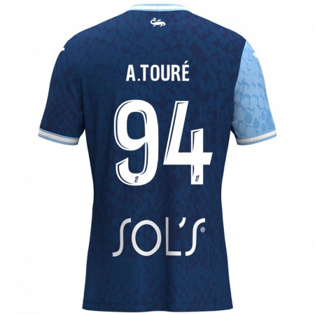 Kandiny Herren Abdoulaye Touré #94 Himmelblau Dunkelblau Heimtrikot Trikot 2024/25 T-Shirt