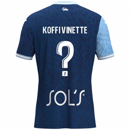 Kandiny Herren Enzo Koffi Vinette #0 Himmelblau Dunkelblau Heimtrikot Trikot 2024/25 T-Shirt