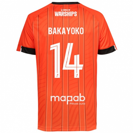 Kandiny Herren Tiemoué Bakayoko #14 Orange Heimtrikot Trikot 2024/25 T-Shirt