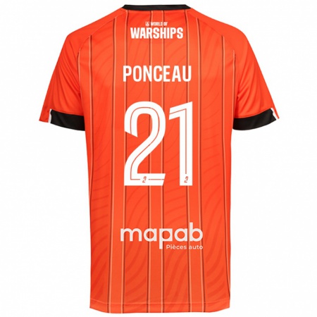 Kandiny Herren Julien Ponceau #21 Orange Heimtrikot Trikot 2024/25 T-Shirt