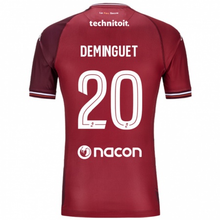 Kandiny Herren Jessy Deminguet #20 Rot Granata Heimtrikot Trikot 2024/25 T-Shirt