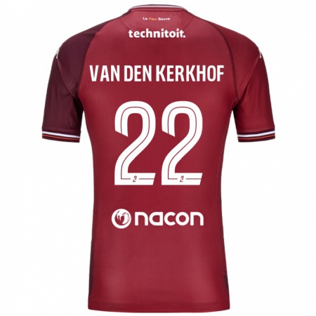 Kandiny Herren Kevin Van Den Kerkhof #22 Rot Granata Heimtrikot Trikot 2024/25 T-Shirt