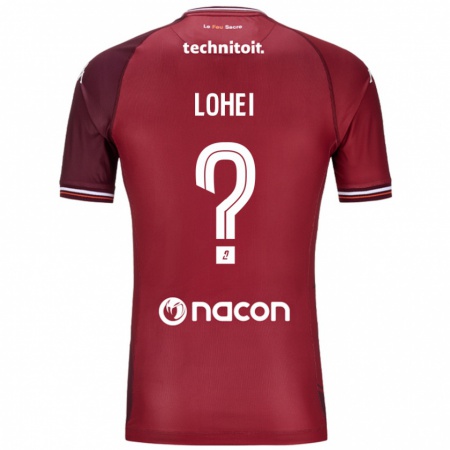 Kandiny Herren Fabio Lohei #0 Rot Granata Heimtrikot Trikot 2024/25 T-Shirt