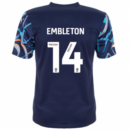 Kandiny Herren Elliot Embleton #14 Marineblau Auswärtstrikot Trikot 2024/25 T-Shirt