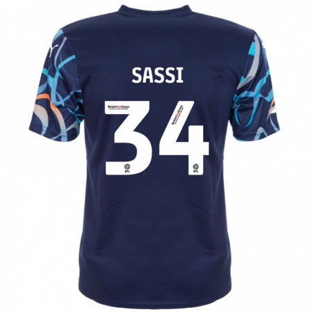 Kandiny Herren Dan Sassi #34 Marineblau Auswärtstrikot Trikot 2024/25 T-Shirt